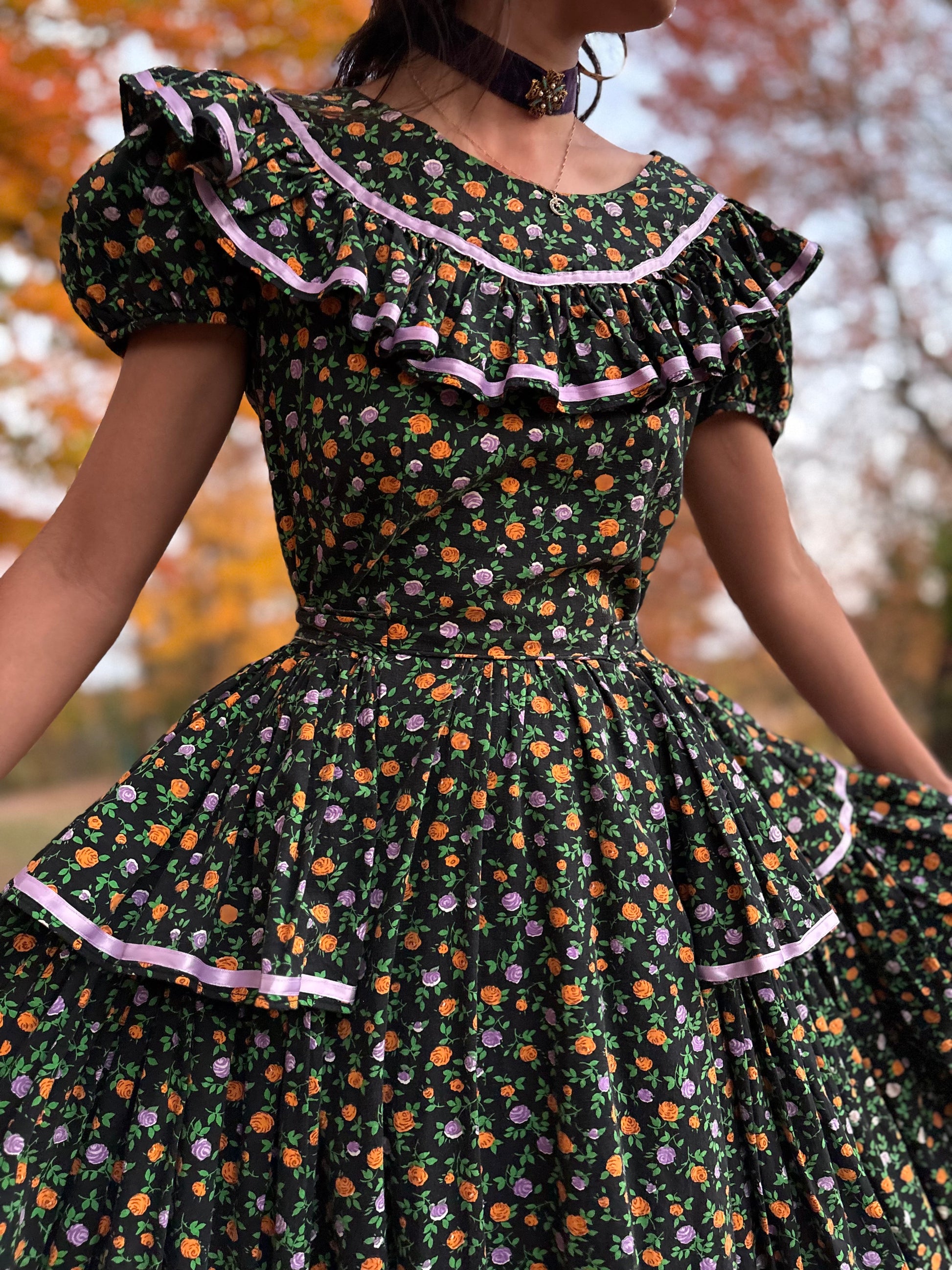 cocktail dress 50s ca. 1950s ruffle dream dress – Ally Bird